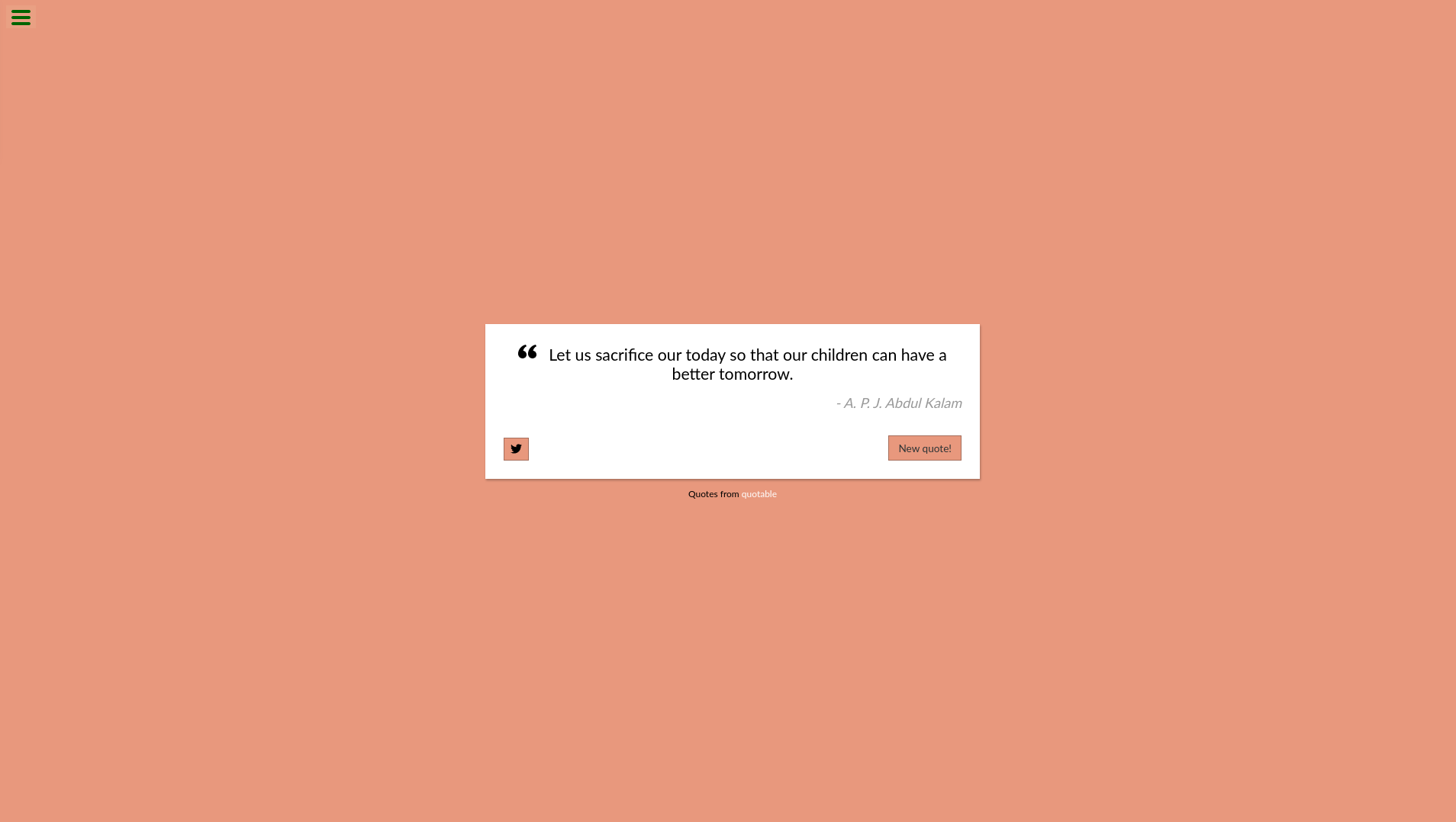 random quote machine project screenshot